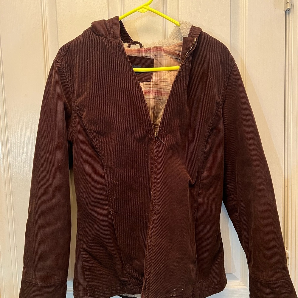Brown Corduroy Jacket with Plaid Lining